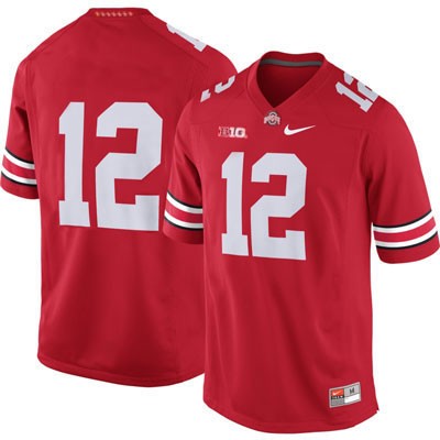 Ohio State Buckeyes Men's Only Number #12 Red Authentic Nike College NCAA Stitched Football Jersey TP19V48HO